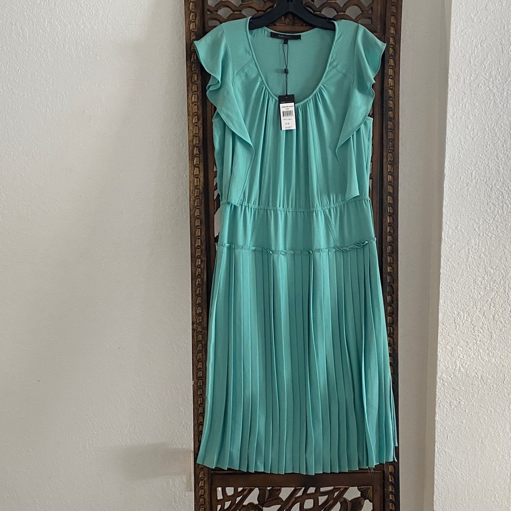 BCBGMaxAzria Teal Ruffle Dress - Picture 2 of 5